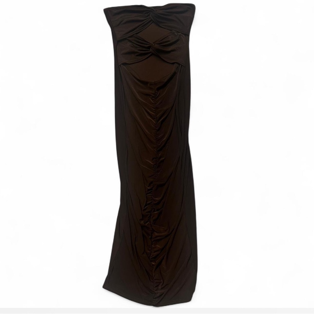 PrettyLittleThing Strapless Black Maxi Dress